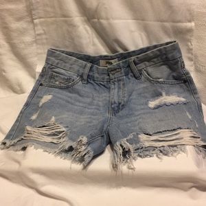 Ripped Denim Shorts